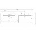 SAPHO KLÁRA 53307 dvojumývadlo 140x50cm, liaty mramor, biele