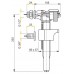 ALCAPLAST Napúšťací ventil bočný pre plastové nádržky A15P 1 / 2 "