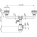 ALCAPLAST Sifón pre dvojdrez s nerezovými mriežkami priemer 115mm a prípojkou A453P