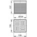 ALCAPLAST Hrdlo vpusty, mriežka 105 × 105 mosadz-chróm APV0500