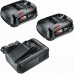 BOSCH Základná súprava 18 V (2× 2,5 Ah + AL 18V-44) 1600A031T5
