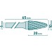 EXTOL INDUSTRIAL fréza karbidová, okrúhly oblúk, pr.10x20mm / stopka 6mm 8703754