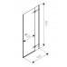 KOLO Next krídlové dvere do niky 90 cm, dvere otvárané von, pravé HDRF90222003R