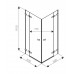 KOLO Next štvorcový sprchovací kút 80 x 80 cm, krídlové dvere otvírané mimo HKDF80222003