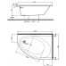 KOLO Elipso asymetrická vaňa 140 x 100 cm, pravá XWA0640000