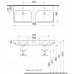 KOLO Traffic dvojumývadlo 120 cm, pravouhlé, s 2 otvormi pre batériu, s prepadom L91521000