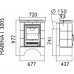 ABX Marina L Kachľová pec na drevo s liatinovou vložkou, hnedá