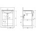AQUALINE POLY umývadlová skrinka 56x74,6x46,5cm, biela PL062