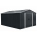 Riwall PRO RMSA 12x10 Anthracite - záhradný domček kovový 3 x 3,7 m SD-X1210-H170C-A