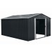 Riwall PRO RMSA 12x10 Anthracite - záhradný domček kovový 3 x 3,7 m SD-X1210-H170C-A