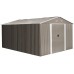 Riwall PRO RMSA 12x10 Brown - záhradný domček kovový 3 x 3,7 m SD-X1210-H170C-B