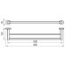 RAVAK CHROME CR 320.00 držiak dvojitý na uterák, 66 cm, chróm, X07P193