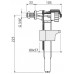 ALCAPLAST Napúšťací ventil bočný kovový závit pre plastové nádržky A16M-3/8"