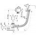 ALCAPLAST Sifón vaňový automat s napúšťaním prepadom pre hrubostenne vane kov A565KM3