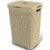 VÝPREDAJ CURVER Kôš na špinavú bielizeň RAT, 44,8x61,5x34,1cm, 60 l, krémový, HNEDÉ VEKO