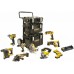 BAZÁR DeWALT Aku combo sada náradia 18V 4x 5,0Ah Li-Ion XR, s vozíkom DCK854P4