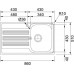 Franke Galileo GOX 611/7, 860x510 mm, nerezový drez + sifón 101.0178.616