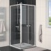 RONAL ECP2 ECO-Line dvojkrídlové dvere, 80cm, aluchrom / číre sklo ECP208005007