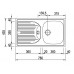 Franke Eurostar ETN 614, 3 1/2" 780x435 mm, nerezový drez + sifón101.0058.087