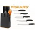 BAZÁR FISKARS Functional Form blok čierny s 5 nožmi (102638) 1014190 POŠKODENÝ BLOK!!