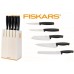 Fiskars Functional Form blok biely s 5 nožmi 1014209