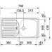 BAZÁR Franke Eurostar ETN 614 N ETHOS 614, 3 1/2", 780x435mm, nerezový drez 101.0286.132