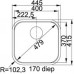 Franke Quadrant QAX 610, 3 1/2 ", 445x415 mm, nerezový drez 101.0286.031