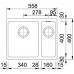 Franke Kubus KBG 160/2, 558x460 mm, granitový drez, pieskový melír 125.0250.536