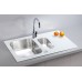 ALVEUS GLASSIX 20 kuchynský drez, 860 x 500 mm, satin/sklo, biela 1100016