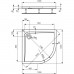 IDEAL Standard ULTRA Flat štvrťkruhová sprchová vanička 100 cm , Ideal Grip K5177YK