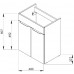 Jika CUBE Skrinka s umývadlom 50x34cm, s 2 dverami, biela H4536411763001