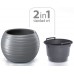 Prosperplast MAZE Kvetináč guľa s vkladom 39,6cm, šedý kameň DBMZK400