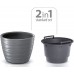 Prosperplast MAZE Kvetináč nízky s vkladom 37,5cm, antracit DLMZ400