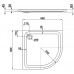 LAUFEN SOLUTIONS Akrylátová vanička štvrťkruhová 90x90cm, biela, 2.1350.2.000.000.1