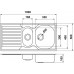NOVASERVIS kuchynský drez 50 x 100 cm 1 + 1/2 s odkvapom a prepadom nerez DR50 / 100