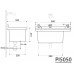 AQUALINE Závesná výlevka 50x34cm, plast, biela PI5050