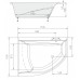 POLYSAN TANDEM L asymetrická vaňa 170x130x50cm, biela 06611