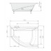 POLYSAN TANDEM R asymetrická vaňa 170x130x50cm, biela 07611