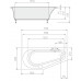 POLYSAN TIGRA L asymetrická vaňa 170x80x46cm, biela 00111