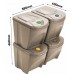 Prosperplast SORTIBOX ECO WOOD Sada 4 odpadkových košov 4x25l, antracit IKWB25S4W