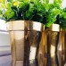 PROSPERPLAST CUBE CHROME GOLD Kvetináč 0,6l, zlatá štruktúra DGC110GF