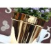 PROSPERPLAST CUBE CHROME GOLD Kvetináč 1,2l, zlatá DGC140G