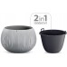 Prosperplast BETON BOWL Kvetináč s vkladom 23,8 cm, čierna DKB240