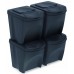 Prosperplast SORTIBOX Sada 4 odpadkových košov 4x25l, antracit IKWB25S4