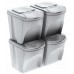 Prosperplast SORTIBOX Sada 4 odpadkových košov 4x25l, biela IKWB25S4