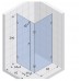 SCANDIC Sprchová zástena S 204 97x87x200cm