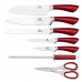 BERLINGERHAUS Perfect Kitchen Sada nožov v stojane 8 ks, nerez, červená BH-2043