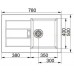 Franke Sirius SID 611-78 , 780x500 mm tectonitový drez biela ľad 114.0282.223