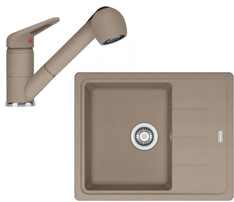 Franke SET G55 Granitový drez BFG 611-62 Kašmír + Batéria FC 9547.424 Kašmír, 114.0509.994
