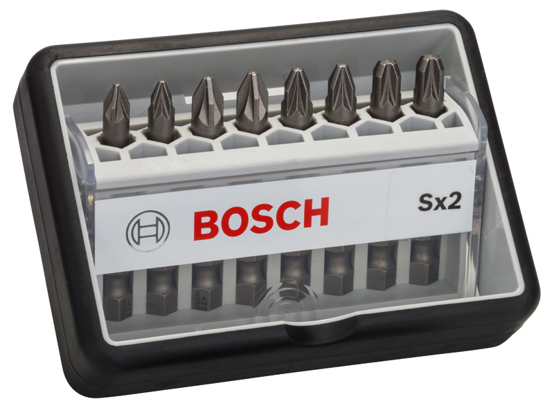 BOSCH 8-dielna sada skrutkovacích bitov Sx PZ Robust Line, verzia Extra Hard 2607002557